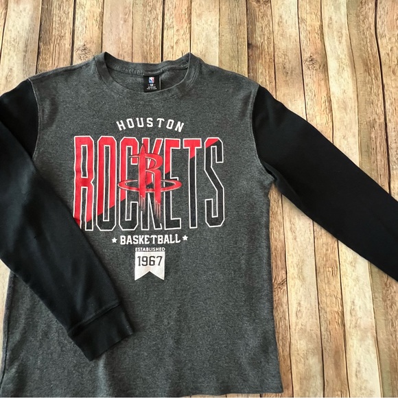 NBA Houston Rockets long sleeve waffle knit Crewneck sweatshirt | size medium - Picture 3 of 9